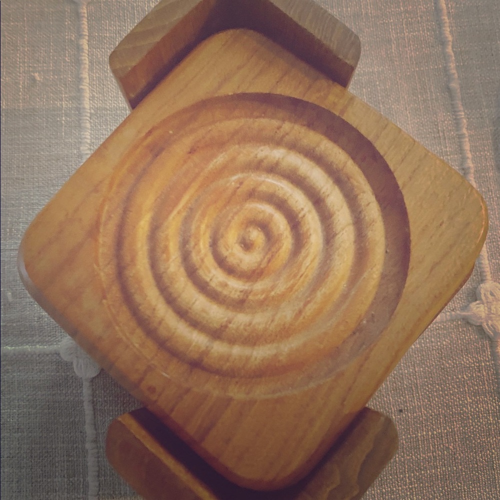 Teak carved coasters